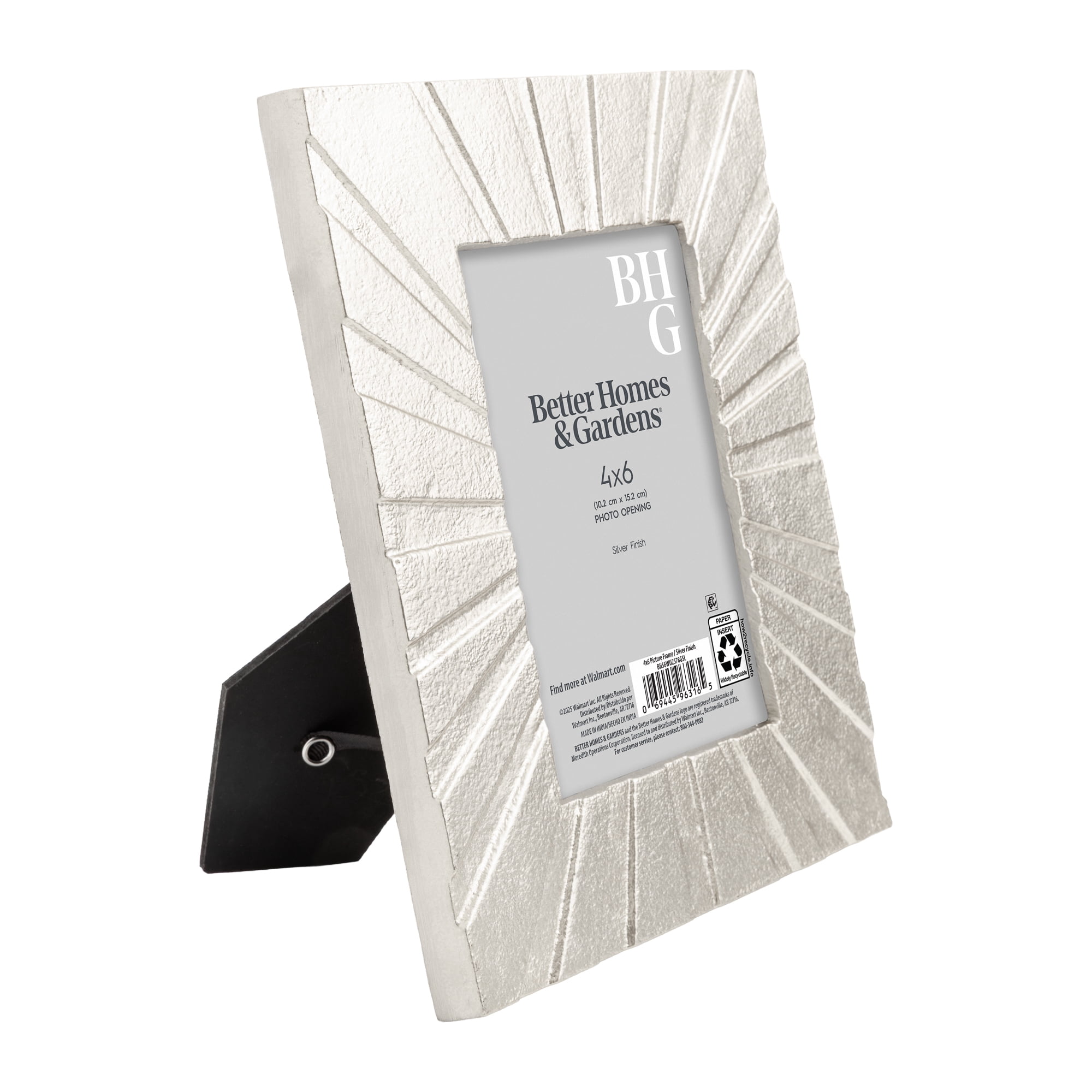 Better Homes & Gardens 4x6 Picture Frame – Silver Cast Radiant Metal Tabletop Photo Frame