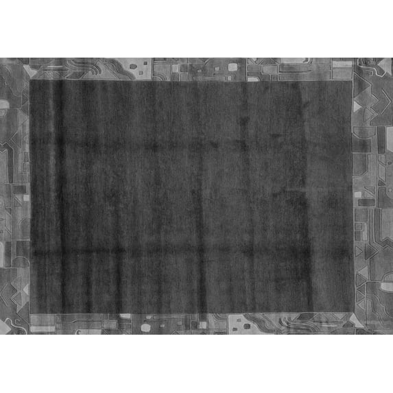 Ahgly Company Indoor Rectangle Abstract Gray Modern Area Rugs, 7' x 9'