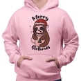 thumbnail image 2 of Merry Slothmas Hoodie Sweatshirt Unisex Large Pink, 2 of 5