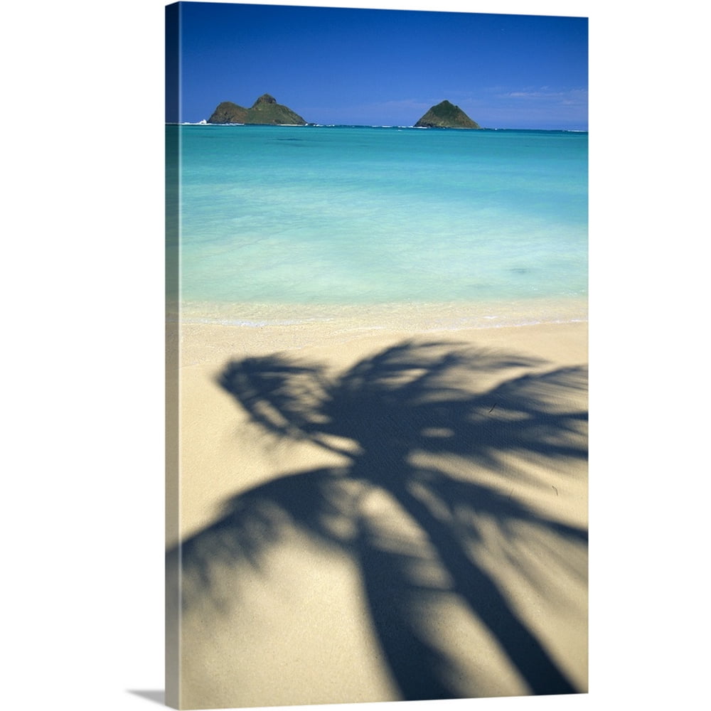 Great BIG Canvas "Hawaii, Oahu, Lanikai Beach, Shadow Of Palm Tree