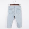 thumbnail image 3 of Lady Large Hole Destroyed Ripped Shorts Denim Hot Pants Jeans 2XL Retro blue, 3 of 8