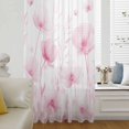 thumbnail image 6 of Pink Spring Floral Sheer Curtains 54 Inches Long, Summer Botanical Watercolor Vintage Light Filering Curtains, Breathable Simi Curtain Privacy Drapes for Kitchen Bathroom Small Window Treatment, 6 of 9