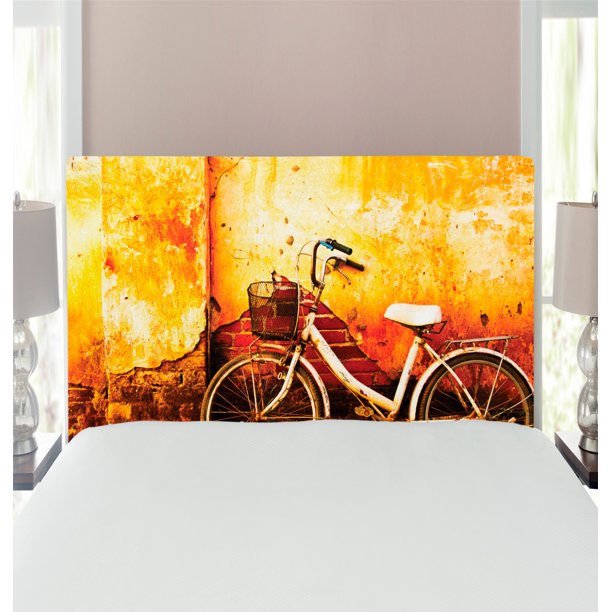 Bicycle Headboard, Vintage Bike in Front of a Rusty Dirty Cracked