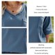 thumbnail image 5 of Camiseta de Mujer Color Puro Manga Media Cuello en V Azul Claro S, 5 of 6