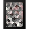 thumbnail image 2 of Design Fabrikken 14x18 Black Modern Framed Museum Art Print Titled - Cubes Rose, 2 of 5