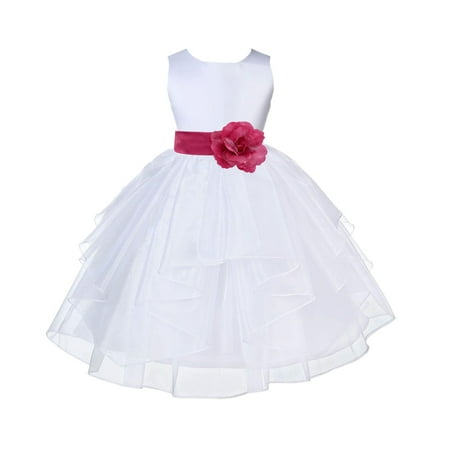 

Ekidsbridal Shimmering Organza White Flower Girl Dress Weddings Handmade Summer Easter Dress Special Occasions Pageant Toddler Girl s Clothing Holiday Bridal Baptism 4613S Fuchsia 6-9m