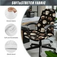 thumbnail image 3 of FKELYI Coffee Chocolate Print Office Chair Slipcover with 2 Pcs Stretchable Armrest Covers High Back Swivel Boss Chair Protector Cover Anti-Dust Armchair Decor, Small, 3 of 6