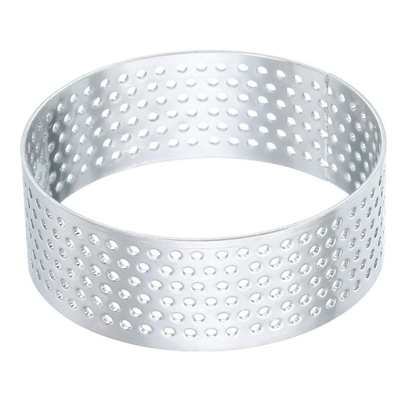 Unique Bargains Stainless Steel Cake Rings 2.8" Round Perforated Metal Circle Baking Dessert Mousse Cake Ring Non Stick