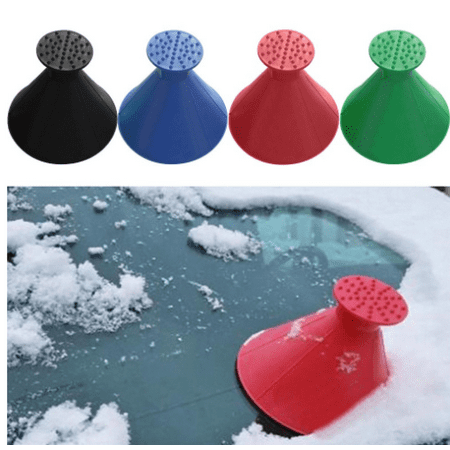 Magical Car Windshield Ice Snow Remover Scraper Tool Cone Shaped Round (Best Car Wax For Black Cars Reviews)