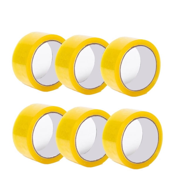 CHICHUMID 6Set Tape for Box BOPP Yellow Strong Packing Tape for Shipping Packages