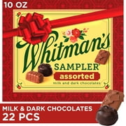 Whitman's Sampler Christmas Assorted Milk & Dark Chocolate Gift Box, 10 oz. (22 Pieces of Chocolate)
