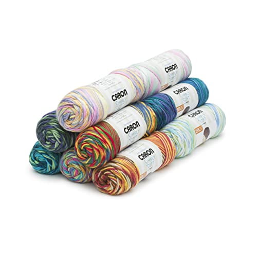 Caron Simply Soft Rainbow Bright Paints Yarn - 3 Pack Of 141g/5oz