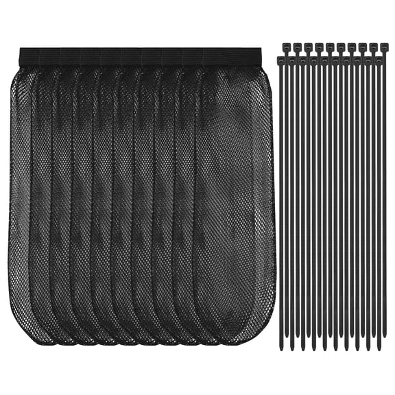AEVXKHI 10 Pack Lint Traps for Washing Machine Hose, Nylon Mesh Lint Trap with 20PCS Cable Ties, Laundry Washer Drain Lint Catcher, Discharge Hoses Filter Fits All Washing Machines