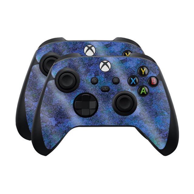 Skin brillante con purpurina compatible con el control de Microsoft Xbox Series X|S (paquete de 2) - Azul hielo - Vinilo 3M premium protector - Fácil de aplicar | Fabricado en EE. UU. por MightySkins