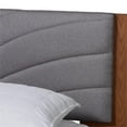 thumbnail image 4 of Baxton Studio Hemera Gray Fabric Brown Wood Queen Size Platform Bed With Table, 4 of 10