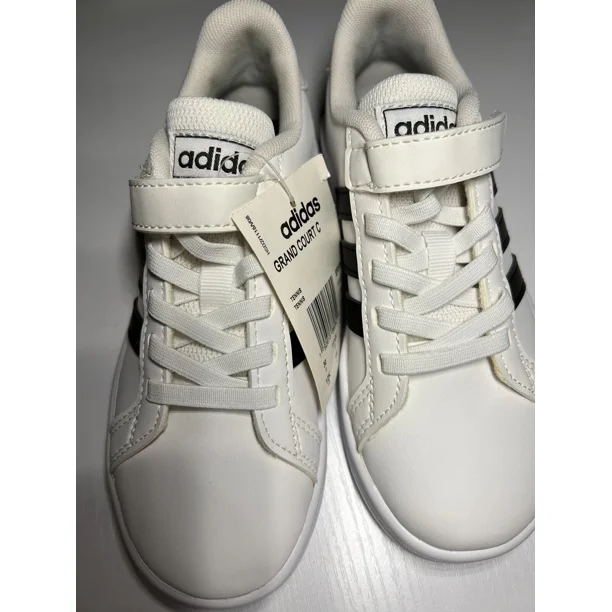 Adi - dasKids' Grand Court Sneaker Little/Big Kid Black stripes
