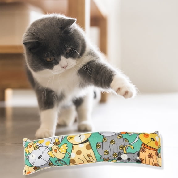 Catnip Crinkle Paper Pillow, Interactive Catnip Chew Toy for Indoor Cats, Sisal Cats Scratching Pad Toy, Washable & Reusable, for Clawing, Teeth Cleaning, Hugging, Kicking Anxiety Relief