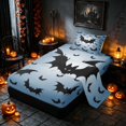 thumbnail image 2 of Homewish Scary Bat Silhouette Twin Sheets, Halloween Horror Bedding, Sky Blue Black, 3pcs (1 Flat Sheet, 1 Fitted Sheet and 1 Pillowcase), 2 of 6