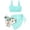 Mint Green-k, variant on Ruffle Girls Swimsuits 3 Pieces Quick Dry Bathing Suit Adjustable Strap Tropical Print Bikini Sets for Girls Modest Ruched Cutout Tankini Beach Swimwear with Skirt
