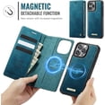thumbnail image 3 of Compatible con Funda Billetera Desmontable para iPhone 16 Pro Compatible con Magsafe, Soporte para Tarjetero con Bloqueo RFID y Tapa de Cuero PU 2 en 1 Funda Magnética a prueba de Golpes, 3 of 9