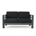 thumbnail image 4 of Noble House Cape Coral Outdoor Grey Aluminum 4 Pc Loveseat Chat Set, 4 of 7