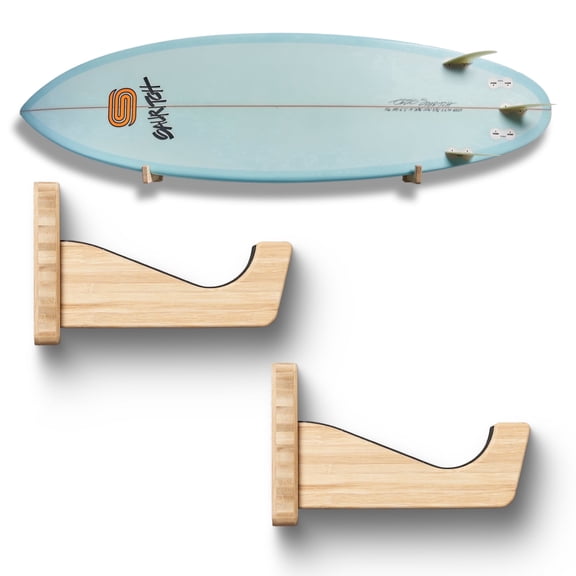 Vagabond Racks Bamboo Surfboard Rack Wall Mount – Single Board Storage & Display Holder