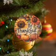 thumbnail image 6 of Christmas Ornament Thanksgiving Sunflower Pumpkin 3" Circle Ceramic Ornament Be Thankful Flowers Fall Holiday Ornament for Home Christmas Tree Decor Christmas Ornament for Family Sister Friend, 6 of 8