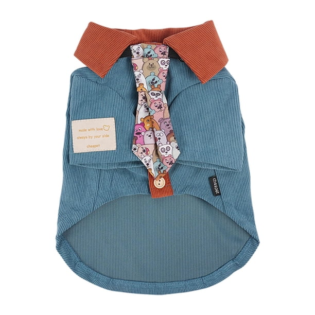 Camisa de pana para perro con botones, diseño retro, cómoda y fácil de usar. SG