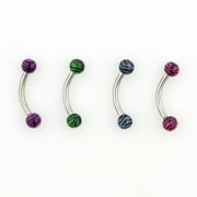 16G Surgical Steel Animal Print Eyebrow Ring