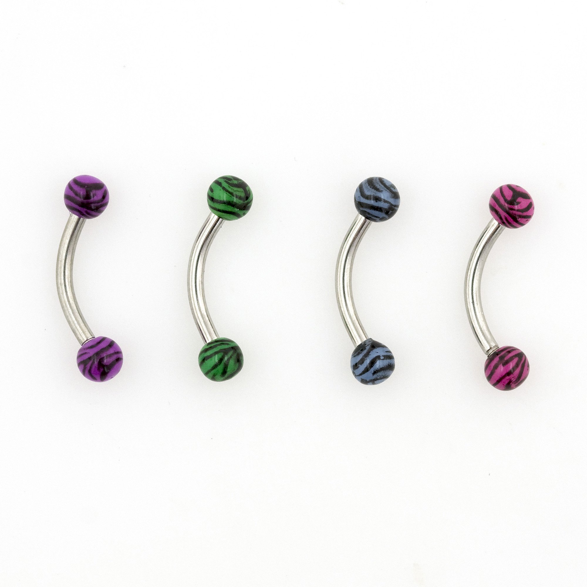 16G Surgical Steel Animal Print Eyebrow Ring