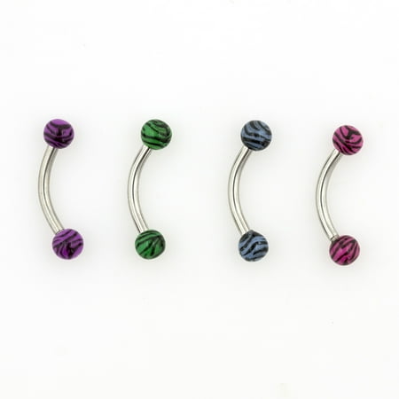 16G Surgical Steel Animal Print Eyebrow Ring