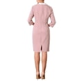 thumbnail image 3 of VESTIDO LÁPIZ DE MANGA 3/4 DE MUJER INSPIRAR CHIC, CUELLO EN V, COLOR DE CONTRASTE, VESTIDOS ELEGANTES DE TRABAJO, TALLA XL, ROSA, 3 of 5