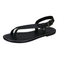 thumbnail image 3 of Women's Flat Sandals, Wide Width Sandals for Women, Going Out Shoes for Women, Womens Sandals Wide Width, Sandals Wide Feet, Leather Backstrap Sandal - Womens Sandals, Black 5.5, 3 of 5