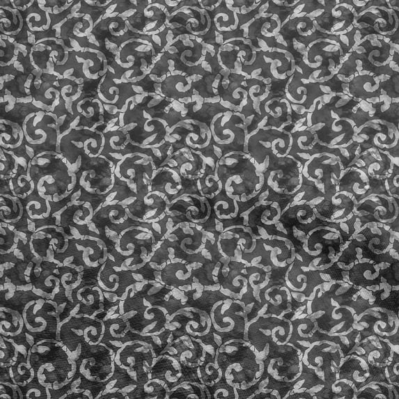 oneOone Cotton Poplin Twill Dark Gray Fabric Abstract Leaves Sewing Craft Projects Fabric Prints By Yard 56 Inch Wide