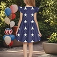 thumbnail image 4 of THDHVS Girls Dresses,Dresses for Girls,Kid's Summer Independence Day Print Short Sleeve Ruffled Round-Neck Dress with Pockets Multicolor 7-8 Years, 4 of 6