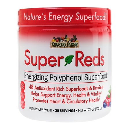 - Country Farms Super Reds Drink Mix, Berry, 7.1 oz., 20 servings
