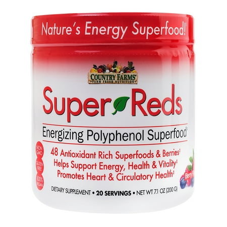 Country farms super reds drink mix, berry, 7.1 oz., 20