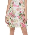 thumbnail image 3 of Vince Camuto Women's Floral Ruffle Chiffon Dress White Size 4, 3 of 3