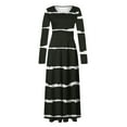 thumbnail image 4 of Xysaqa Women's Plain Striped Long Maxi Dress Casual Loose Long Sleeve Soft Round-Neck Flowy Long Dresses S-XXL, 4 of 5