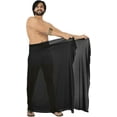 thumbnail image 4 of HAPPY BAY Men's Pareo Holiday Beach Wraps Stylish Bathing Suit Sarong One Size Black, Solid Summer Vacation Party, 4 of 5