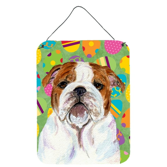 Bulldog English Easter Eggtravaganza Wall or Door Hanging Prints