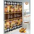 thumbnail image 6 of Hello Fall Pumpkin Shower Curtains for Bathroom, Sunflower Daisy Waterproof Fabric Shower Curtain for Bathroom Bathtub Decoration, Machine Washable, 72"x72", 6 of 9