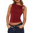 thumbnail image 4 of Women Going Out Summer Tank Tops Basic Cute Sleeveless Crop Top Vacation Fashion Outfit Clothes Red M, 4 of 9