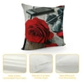 thumbnail image 4 of BCIIG 3D Red Rose Print Throw Pillow Cover 18"x18" Hot Red Romantic Flower Garden Plants Accent Pillow Cover Gorgeous Floral Rustic Wooden Board Pillowcase for Bedroom Decor,Single Pack, 4 of 5