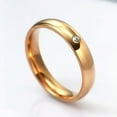 thumbnail image 5 of 4MM Rose Gold/Gold/Silver Stainless Steel Zircon Band Men Women's Ring Size 5-13, 5 of 9