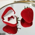 thumbnail image 2 of Mgaxud Red Velvet Strawberry Ring Box: Mini Proposal Jewelry Organizer with Luxurious Look and Practical Design, 2 of 6