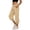 Khaki, variant on Women's casual running sports pants with toe straps and pockets, suitable for daily casual wear and hiking