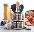 thumbnail image 6 of 20 Jar Revolving Spice Rack with Integrated Tool Caddy, Brushed Stainless Steel with Stainless Steel Caps, 6 of 7