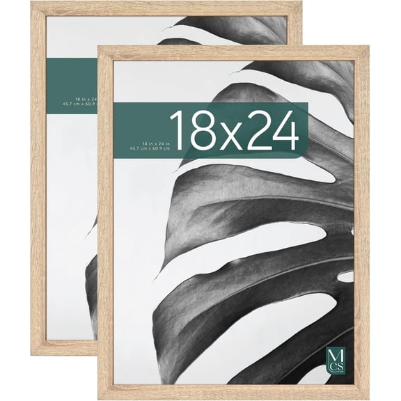 MCS Studio Gallery Classic 16x24 Poster Frame Natural Woodgrain Engineered Wood, Vertical & Horizontal Wall Hanging Large Picture Frame for Photos, Posters & Art Prints (1-Pack)