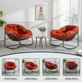 thumbnail image 6 of Outdoor Rocking Chair, Patio Oversized Wicker Egg Rocking Chair, Indoor & Outdoor Comfy Rocker Chair with Thick Cushion, Modern Lounge Chair for Balcony, Front Porch, Garden, Backyard, Deck, Orange, 6 of 17